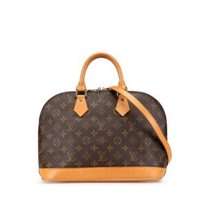 LOUIS VUITTON Brown Monogram Leather Alma PM Shoulder Bag